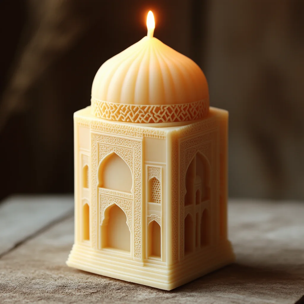 Molde de Silicona para Velas con Diseño de Mezquita Sagrada - Arquitectura Islámica Intrincada, Moldes Flexibles y Reutilizables de Alta Calidad para Manualidades