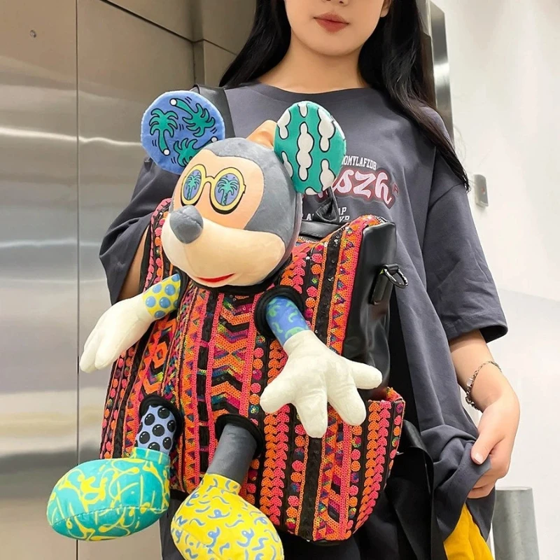 

Водонепроницаемый рюкзак с Микки, модный, повседневный и универсальный, школьный рюкзак с героями мультфильмов большой вместимости, подходит для путешествий