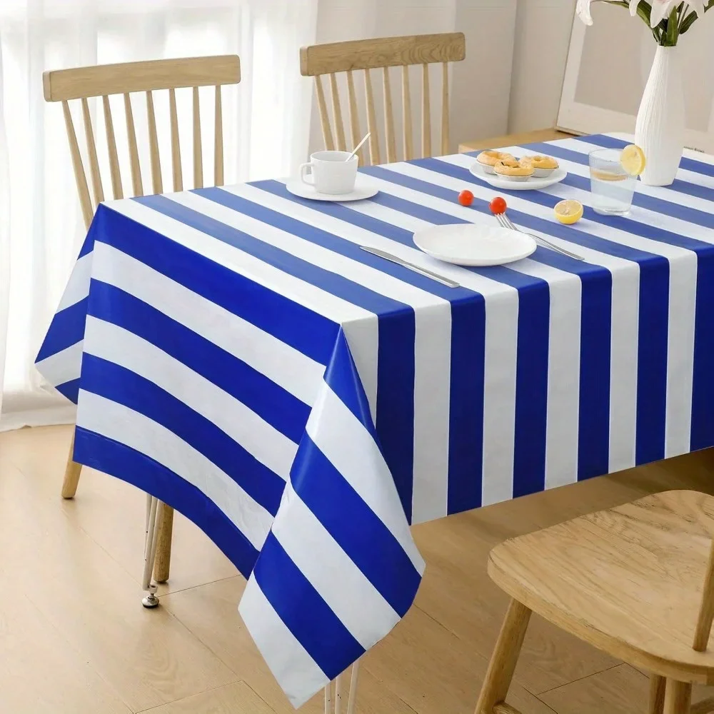 1pc blue and white stripes - highly suitable for birthday parties, picnics, young people's showers and sea-themed decorationsxzj