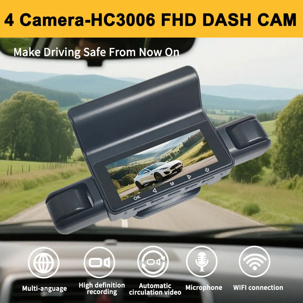 

dashcam For Sony 1.6F large aperture Night Vision Loop Recording 4K 4Camera WIFI GPS DVR recorder video Vehicle auto Accessorie