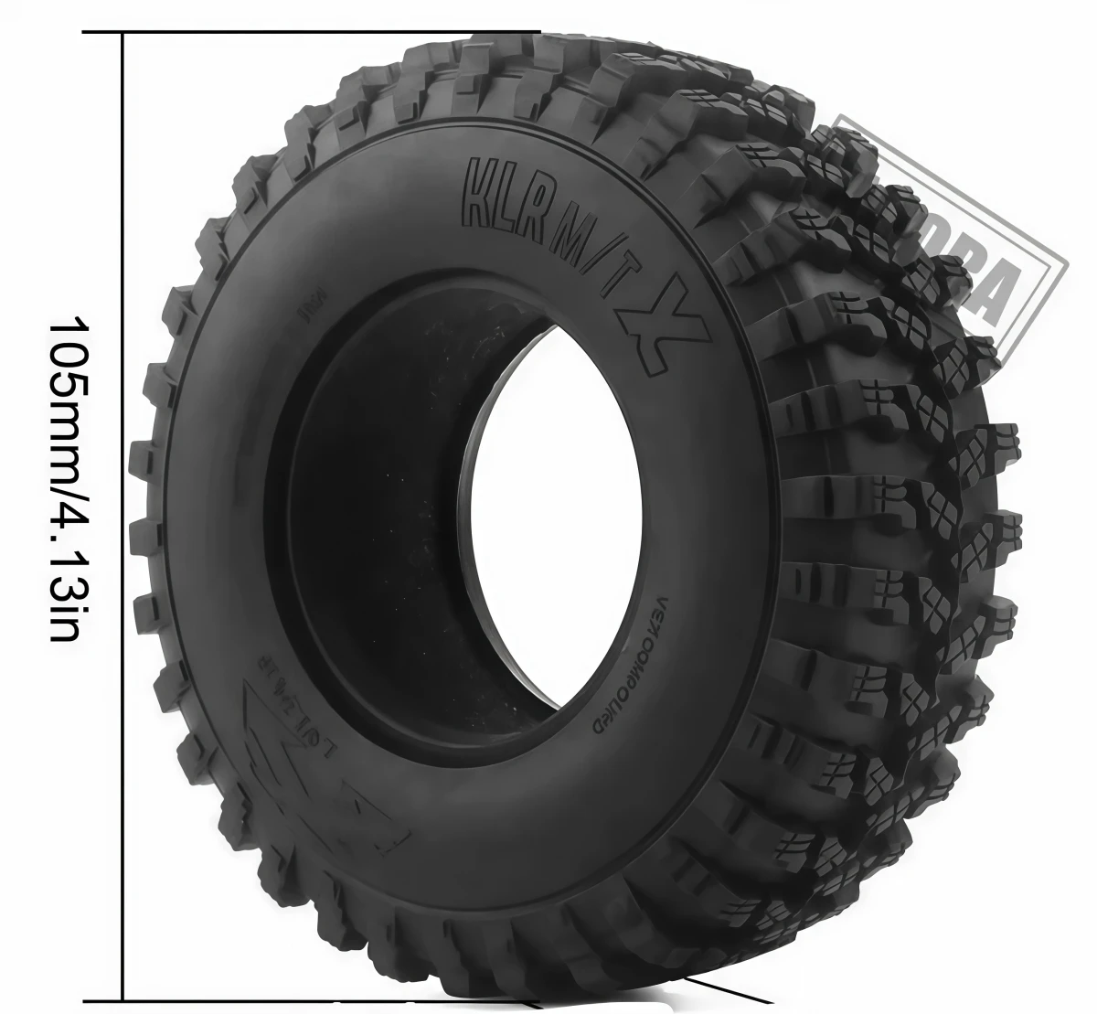 1.9 Inch Crawler Tire 106mm OD 4Pcs With Foam Insert For TRX4 SCX10 YK RGT CROSS‑RC 1/10 RC Crawler Upgrade Parts