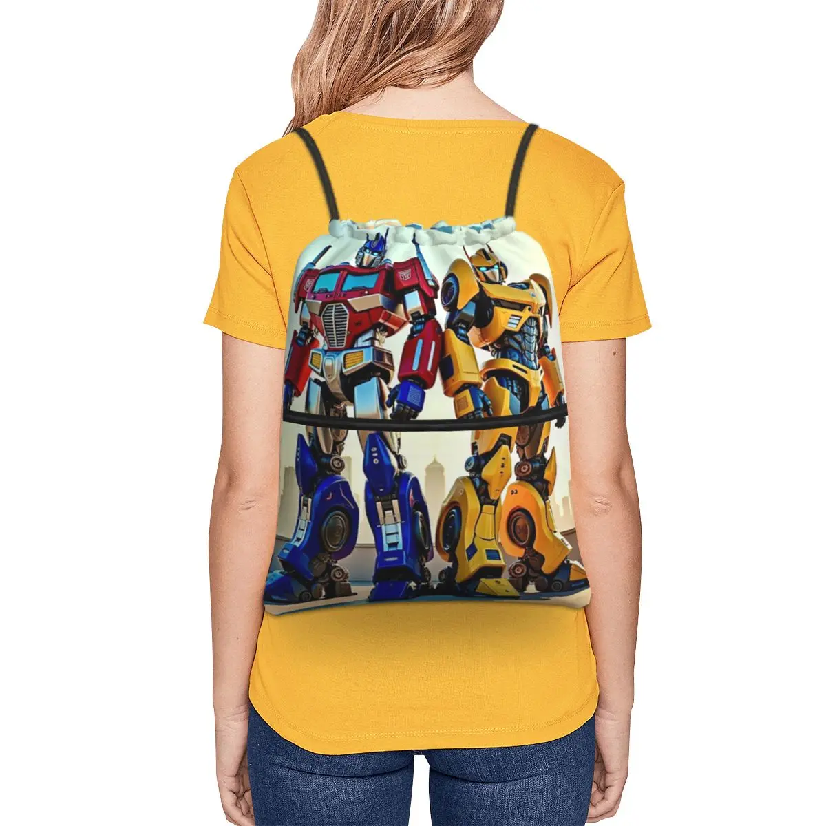 Optimus Prime Backpacks Fashion Drawstring Bags Sports Bag Book Bags for Travel Students