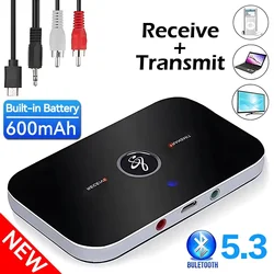 Ricevitore trasmettitore Audio Bluetooth 5.3 aggiornato RCA Jack AUX da 3.5mm Dongle USB adattatore Wireless per musica per cuffie TV per PC per auto