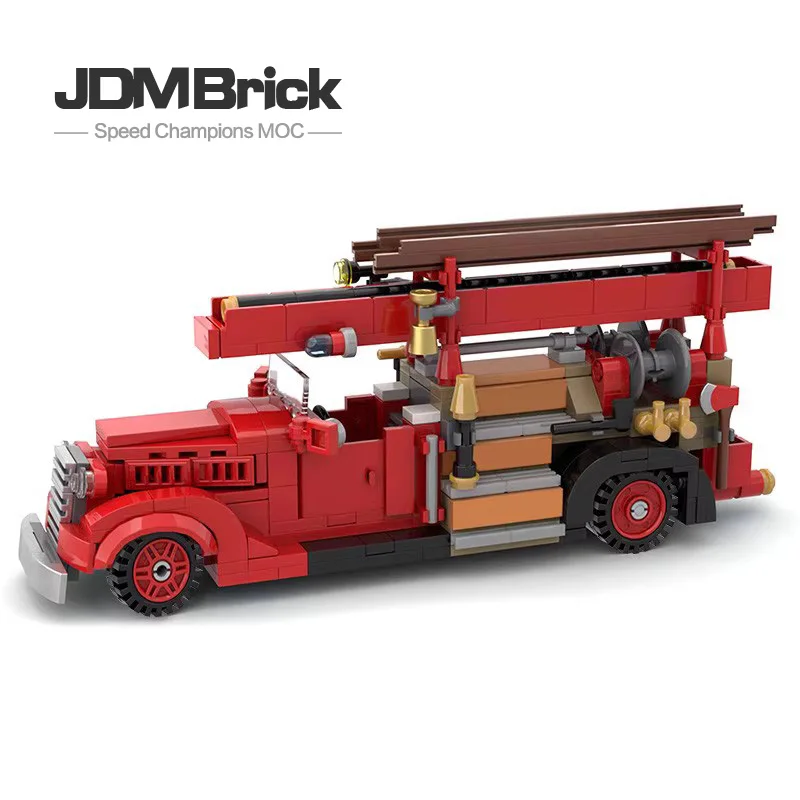 MOC-35195 Red Vintage Old Style Car Building Block Toy Set puzzle splicing small particle boy birthday gift surprise gift box