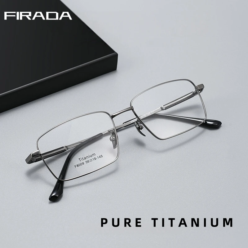 

Очки FIRADA 2026: Модные, удобные, ретро-стиль, из чистого титана, люксовые, квадратные, деловые, для мужчин, модель F8009X