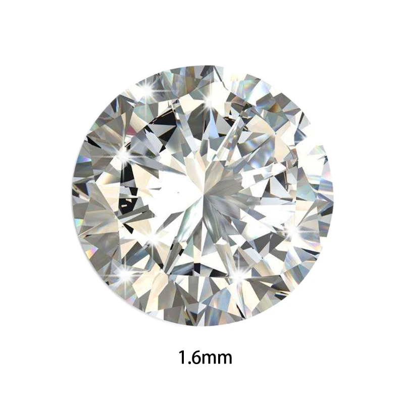 1000 Chiếc 1.0-3MM 5A Máy Tròn Cắt Đá Cubic Zirconia Màu Trắng Đá CZ Rời