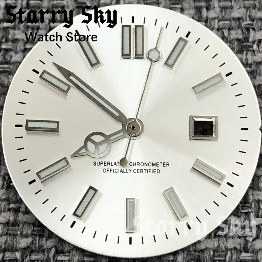 Starry Sky 24.5mm High Quality Lady's Watch Dials And Watch Hands With Green Luminous Suitable For NH05 Movement Watch Accessory
