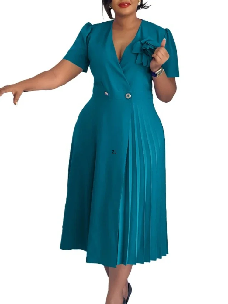 Vestidos elegantes con apliques empalmados para mujer, cuello en V, corto, sin mangas, cintura alta, cinturón empalmado, vestido adelgazante para mujer