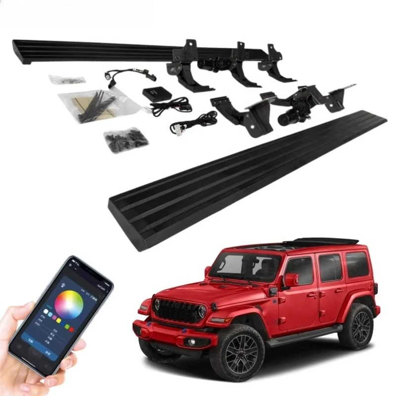 For 2021 2023 2024 2025 Jeep Wrangler JL Rubicon 2 Door Automatic Electric Side Foot Steps Power Running Board