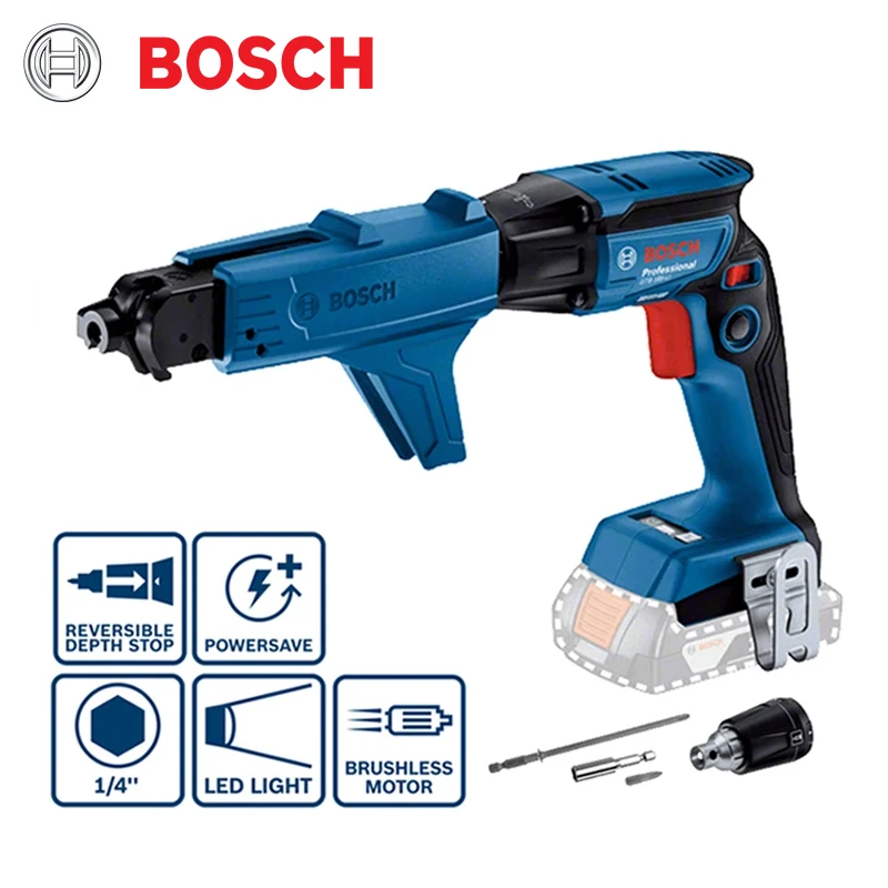 Bosch GTB 185-LI Cordless Drywall Screw Screwdriver Brushless Staple Guns With GMA55 Attachment 18V Professionl Power Tool