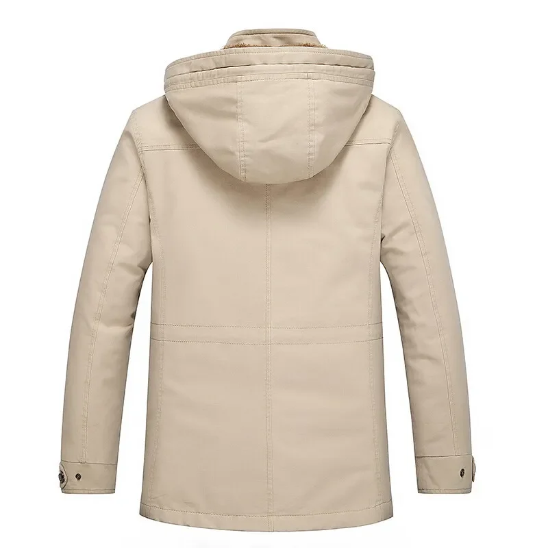 الرجال عارضة غسلها الصوف مبطن سترة منتصف طول سترة واقية معطف كبير الحجم العصرية الخريف الشتاء نمط جديد المبيعات المباشرة #4