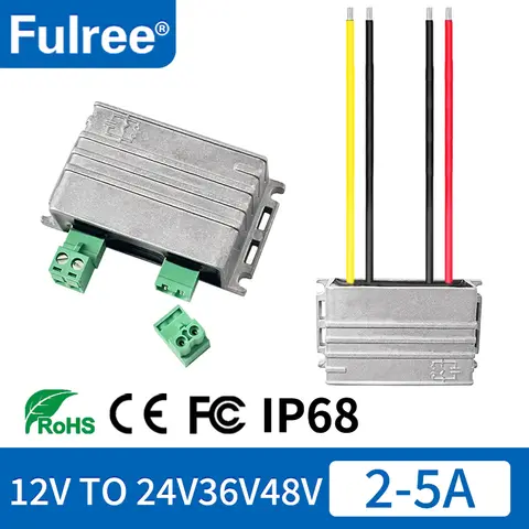 Convertidor de voltaje elevador de 12V a 24V, 36V, 48V CC, 12 voltios, 24, 36, 48 voltios, convertidor de potencia para coche