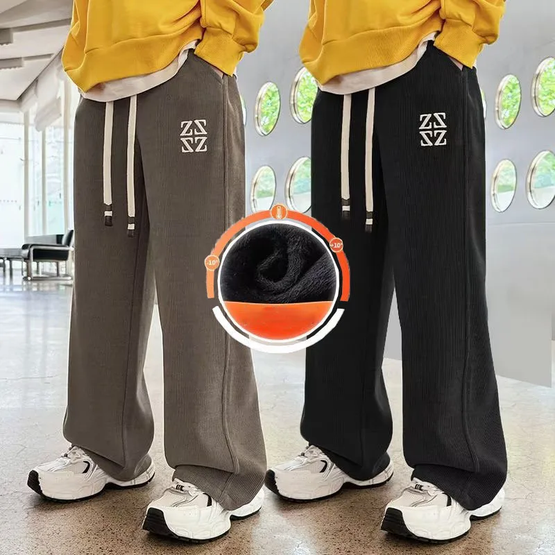 

Thick Pants Children From 6 To 14 Years Kids Clothes Children's Clothing Autumn Winter Boys' Boy's Tracksuit Thermal Trousers