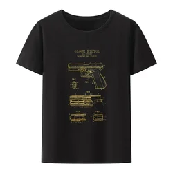 Military Grunt 14 Glock 17 1985 Patent Print T Shirt Humor Novelty Men Women Short-sleev Breathable Tee Classic Casual Tops
