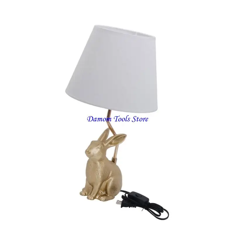 57BE Handcrafted Resin Rabbits Lamp Provides Soft Glowing for Relaxing Evenings