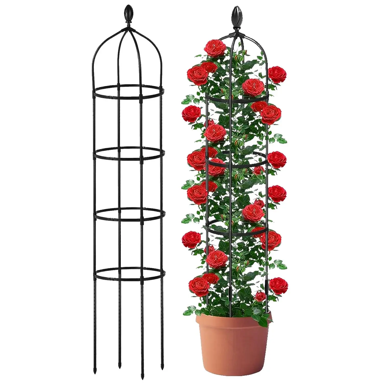 

For 2 Packs Garden Obelisk Trellis Rustproof Climbing Plant Trellis 5.9FT Plants Tower for Climbing Plants Flower Vegetable Vine