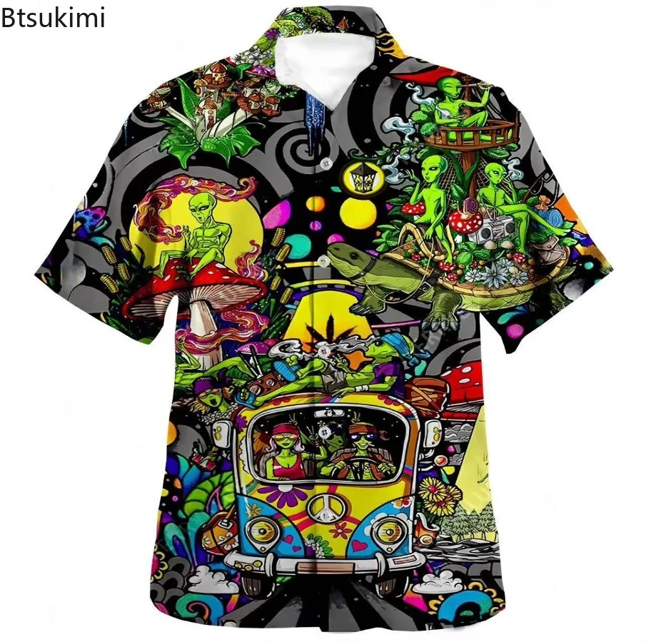 2025 Men's Fashion Hawaiian Casual Beach Shirts Personalization 3D Print Men's Clothing Summer Short Sleeve Vacation Blouses 5XL