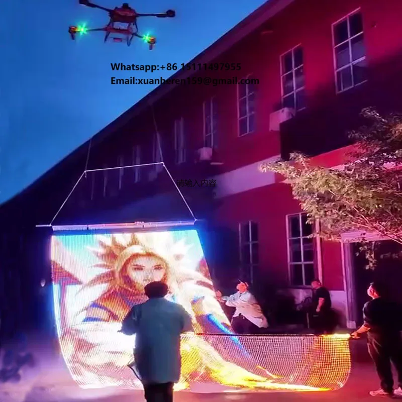 P25 P40 Customized Outdoor Activity Portable Advertising LED Flying Display Screen LED Magic Carpet Screen