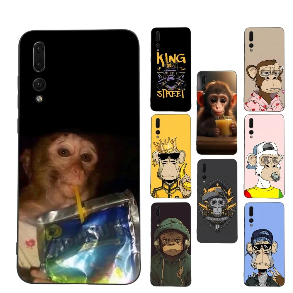 Monkey Drinking Juice Phone Case For Huawei P 8 9 10 20 30 40 50 Pro Lite Psmart Honor 10 lite 70 Mate 20lite