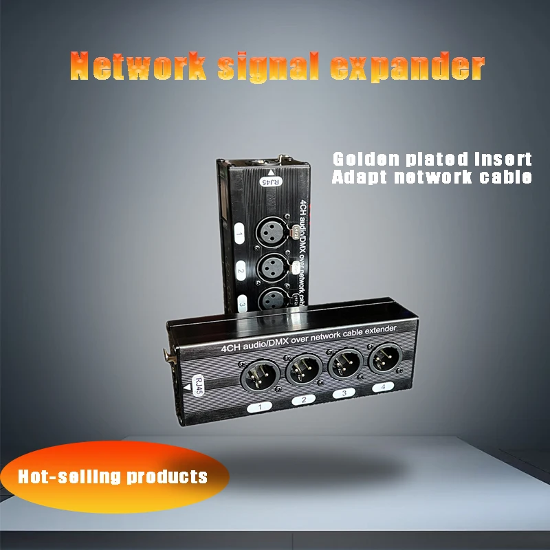 

DMX512 Network Signal Extender , Female 1Pc 4-Channel 3-Pin XLR Audio and DMX over Network Cable Extender,