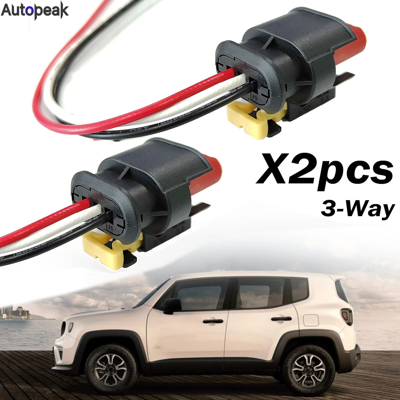 

2x For Jeep Renegade Opel Vauxhall Combo D Ram ProMaster City 3-Way Ignition Coil Wiring Harness Connector Plug 71752816