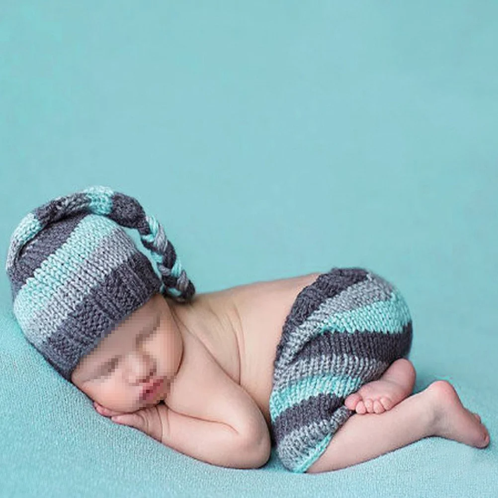 

1pcs Baby Knit Clothing Set Soft Stretchy Newborn Photo Props For Photography Shoots Baby Shower Gender Reveal Party Outfit