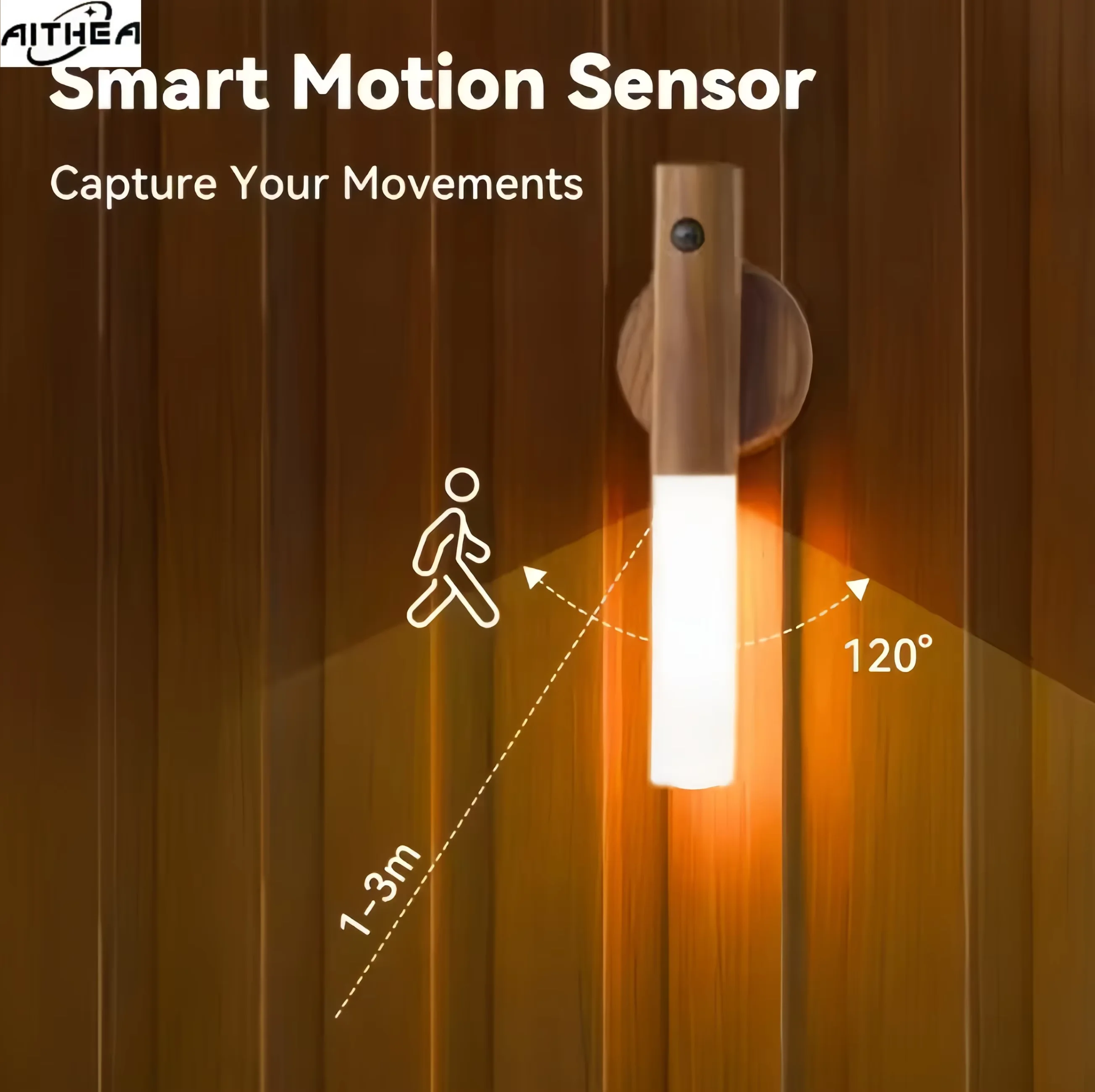 AITHE Intelligent Human Body Induction Night Light LED Rechargeable Magnetic Wall Lamp for Corridor Toilet Cabinet Staircase