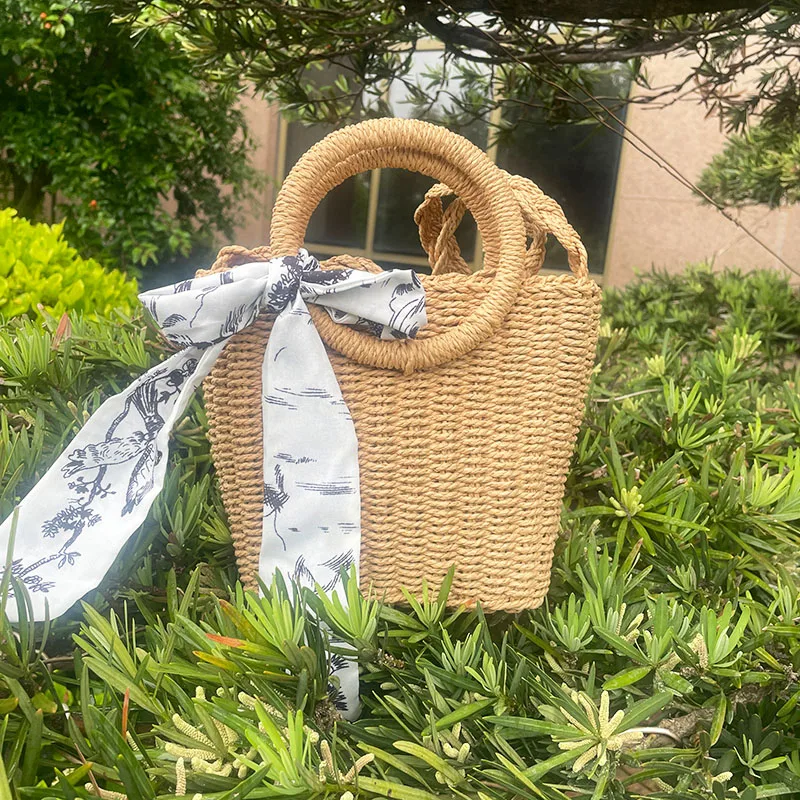 

2025 Новые тканые пляжные сумки ручной работы для женщин, мини-кошельки и сумки, роскошная дизайнерская сумка через плечо, модная сумка на плечо