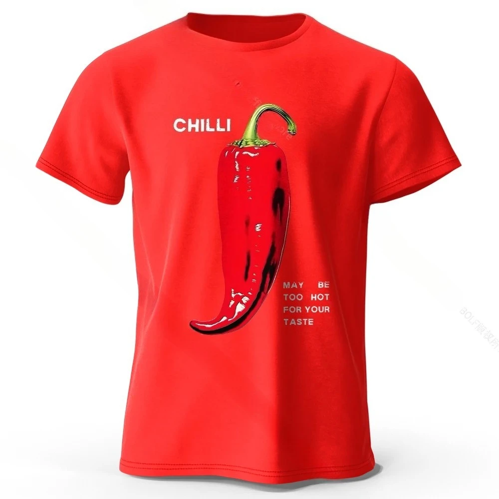 Camiseta con estampado de chile picante, rojo intenso, para hombres y mujeres amantes de la comida picante