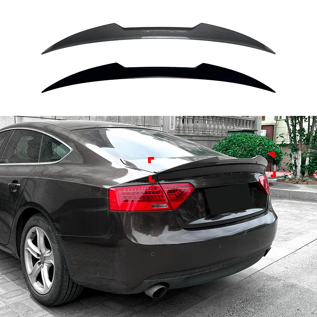 

For Audi A5 8T 2007-2016 Sportback Four Doors M4 Style Black Carbon Car Rear Trunk Lid Spoiler Wings Tuning Accessories