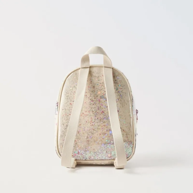 New off-white star sequin transparent backpack for children