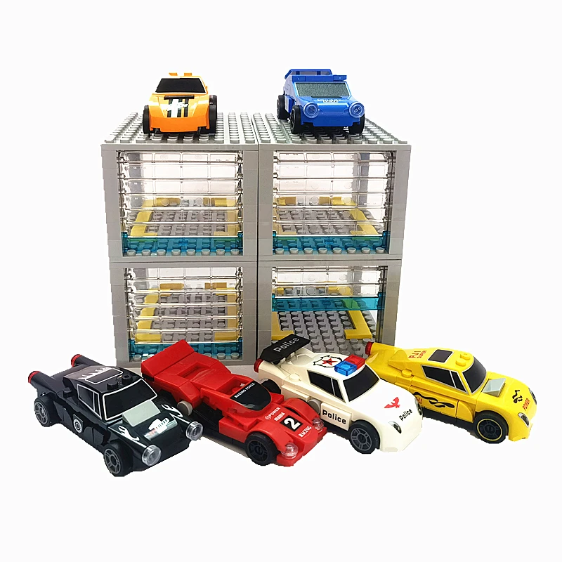 Compatible City Garages House Building Blocks Vehicle Parking Lot Area DIY Classic Mini Bricks Kids MOC Kits Toys for Children