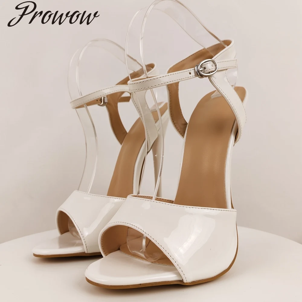 

Однотонные модные сандалии на высоком каблуке с пряжкой на тонком каблуке, женская обувь Zapatos Mujer