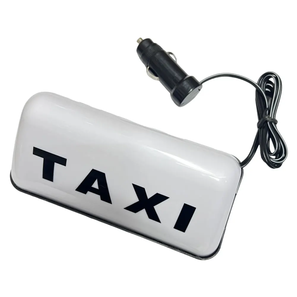 White Yellow Taxi Dome Light, Luz de sinal COB com base adesiva, Super brilhante telhado Top Topper, Sinal de táxi, Moda 12V