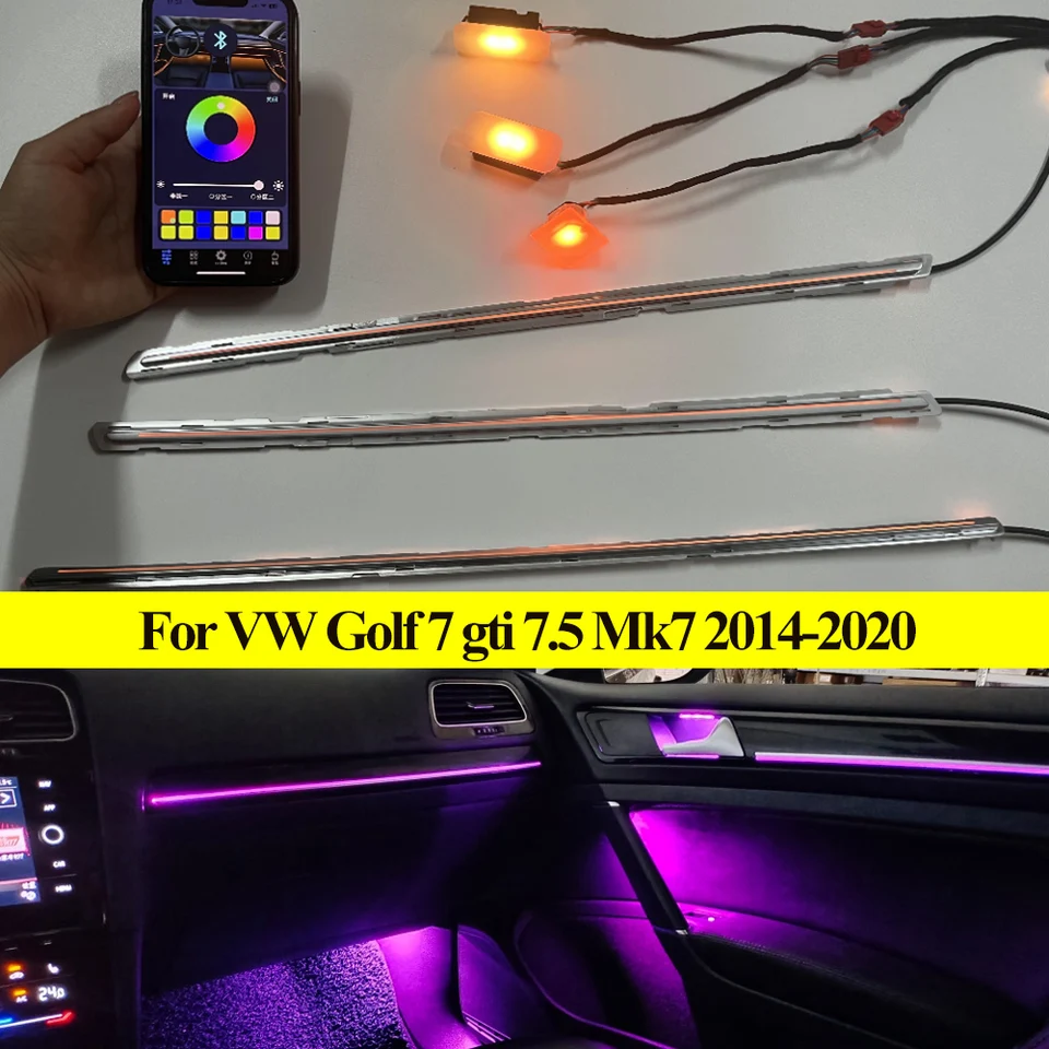 For VW Golf 7 gti 7.5 Mk7 2014-2020 RGB Ambientebeleuchtung