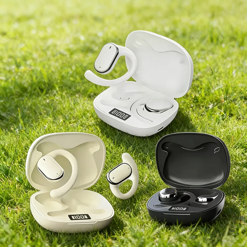 Wireless Ear Hanging Headset, Noise Reduction Hanging Earphones, Waterproof Ear Earphones For Sports Work Running Walking