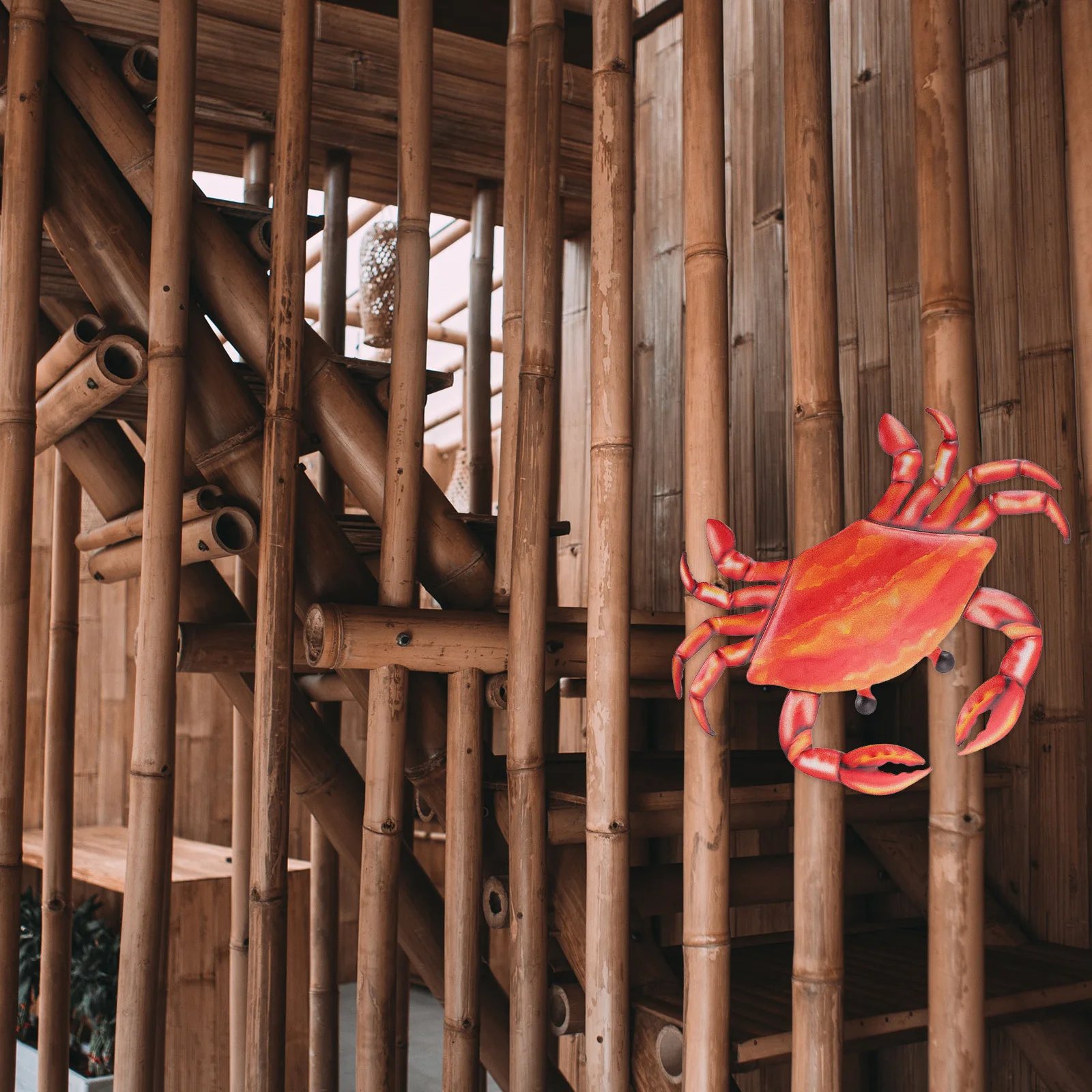 

1Pcs Colorful Crab Shaped Wall Art Decor Chic Iron Sculpture Hanging Ornament for Bedroom Living Room Decoration