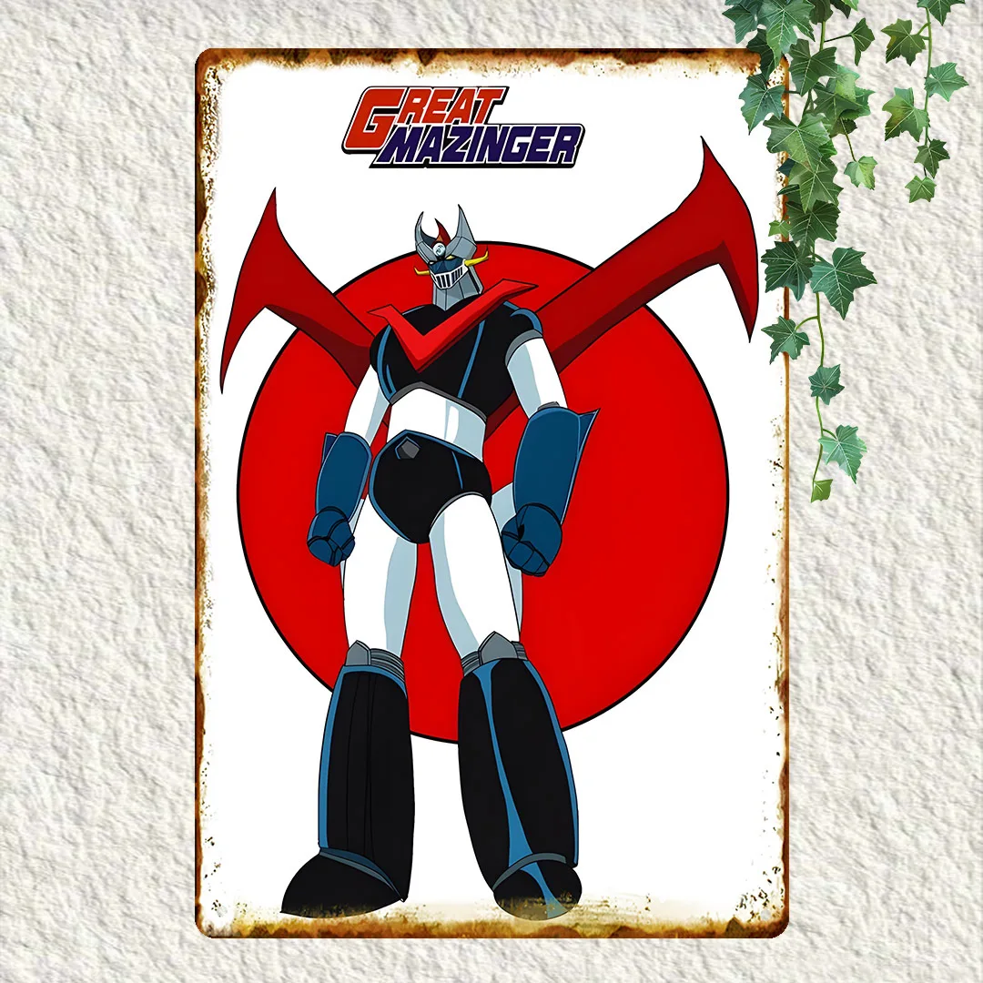 Room Decor  Great Mazinger Vintage Metal Tin Sign, Aluminum Wall Art for Home, Bar, Cafe, Decor, Waterproof and Dustproof,