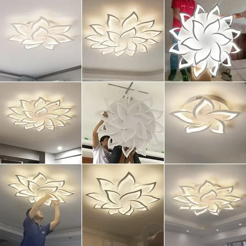 Art Deco LED Ceiling Light Dimmable Brightness with Phone APP Control Warm Cool  Fixture for Home Decor