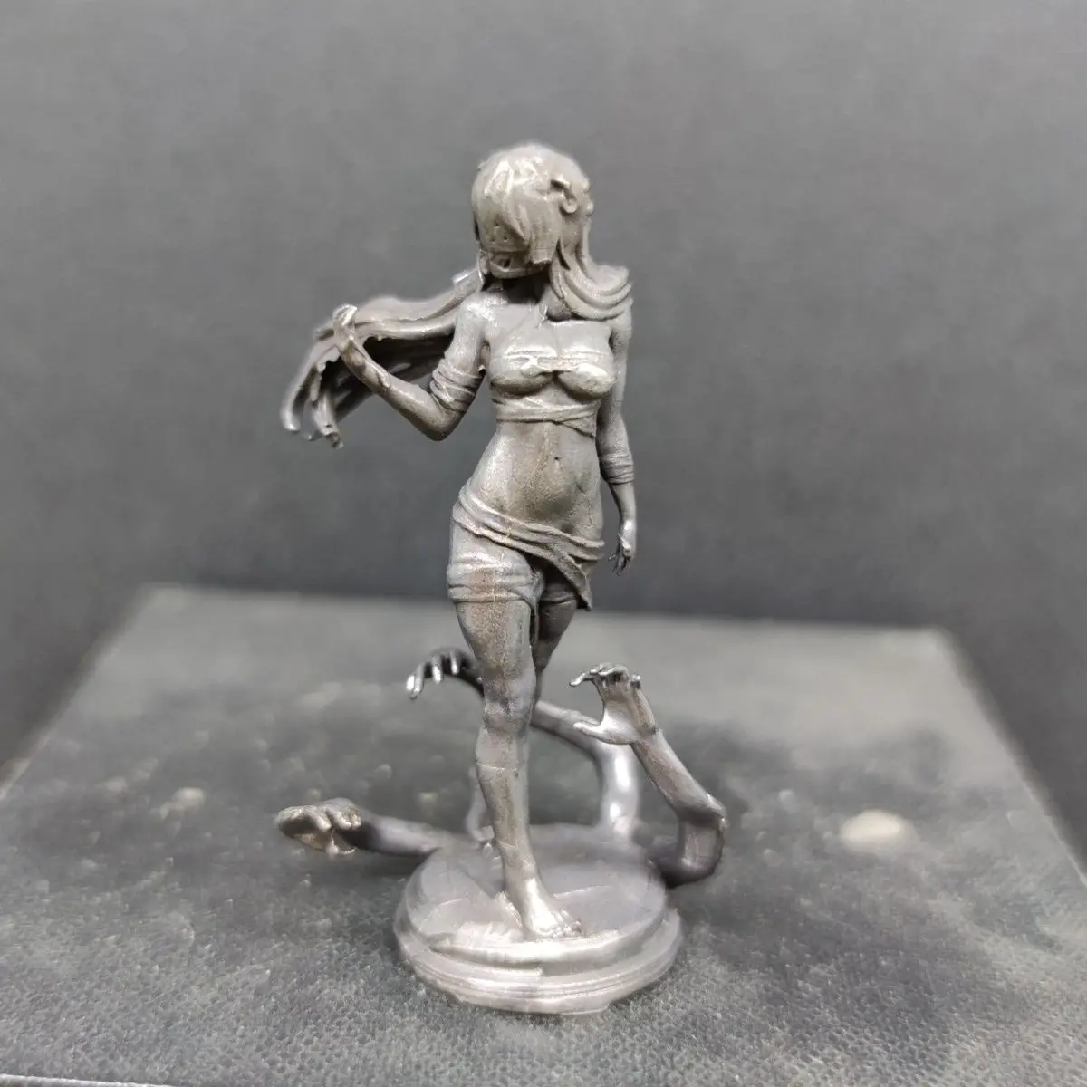 

​​6.1cm/2.4inch Antique Brass Anime Girl Figure - Winged Character Statue for Desktop Display, Collectible Model​​