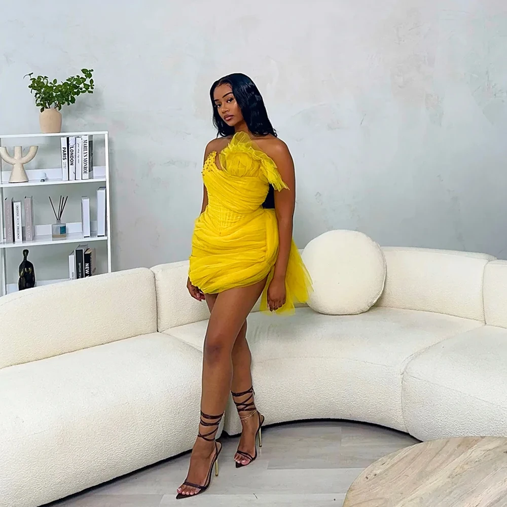 

Aso Ebi African Cocktail Dress Sweetheart Tulle Above Knee Sleeveless Sheath Sexy Mini Birthday Party Evening Gown Customized
