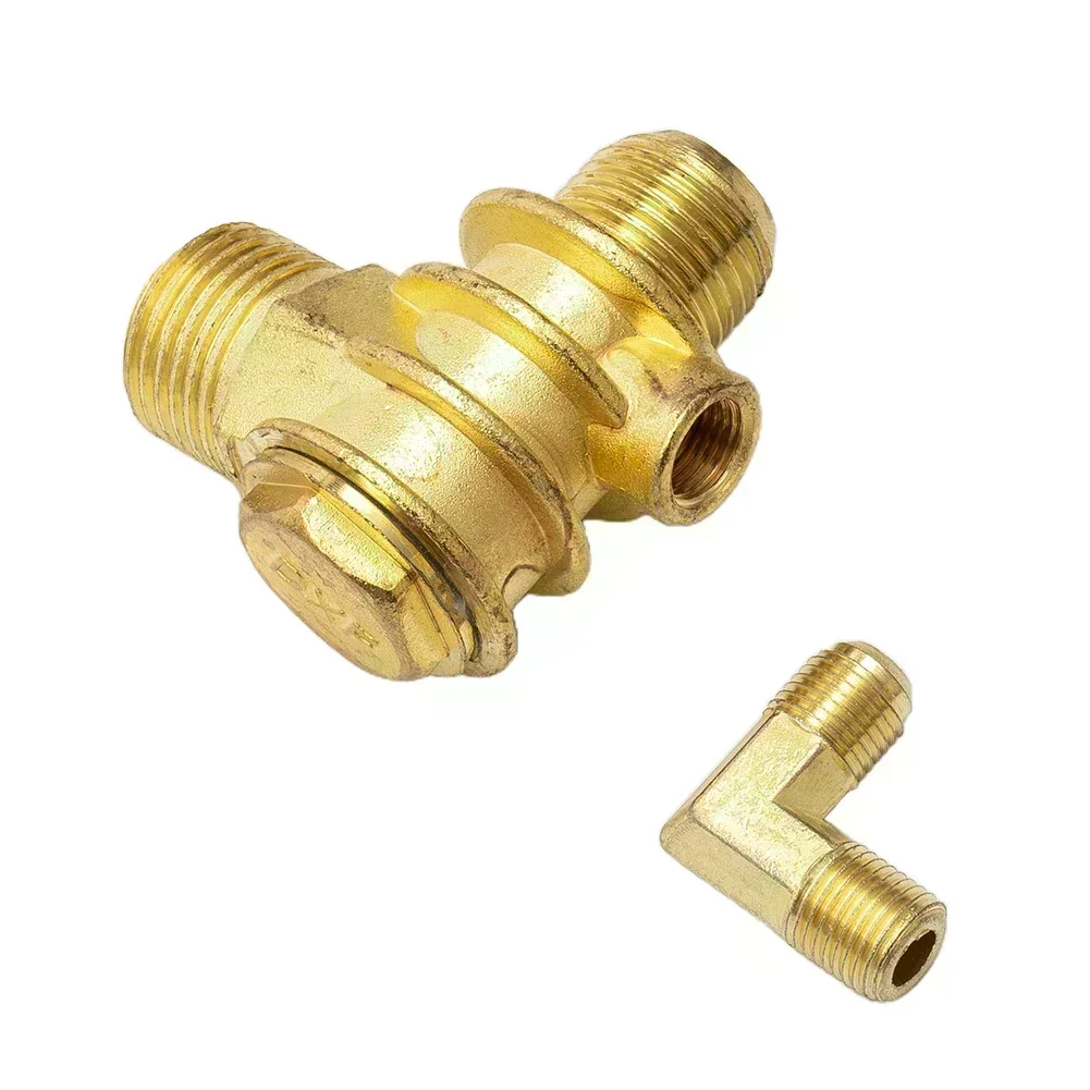 Air Compressor 3-Port Check Valve Brass Male-Threaded Workshop Replacement  Check Valve Connector Tool 20x19x10mm