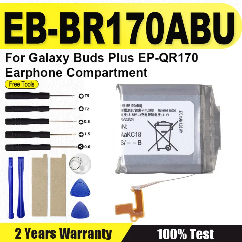 

Battery EB-BR170ABU 42mm 270mAh For Galaxy Buds Plus EP-QR170 Earphone compartment Battery SM-R170 + Free Tools