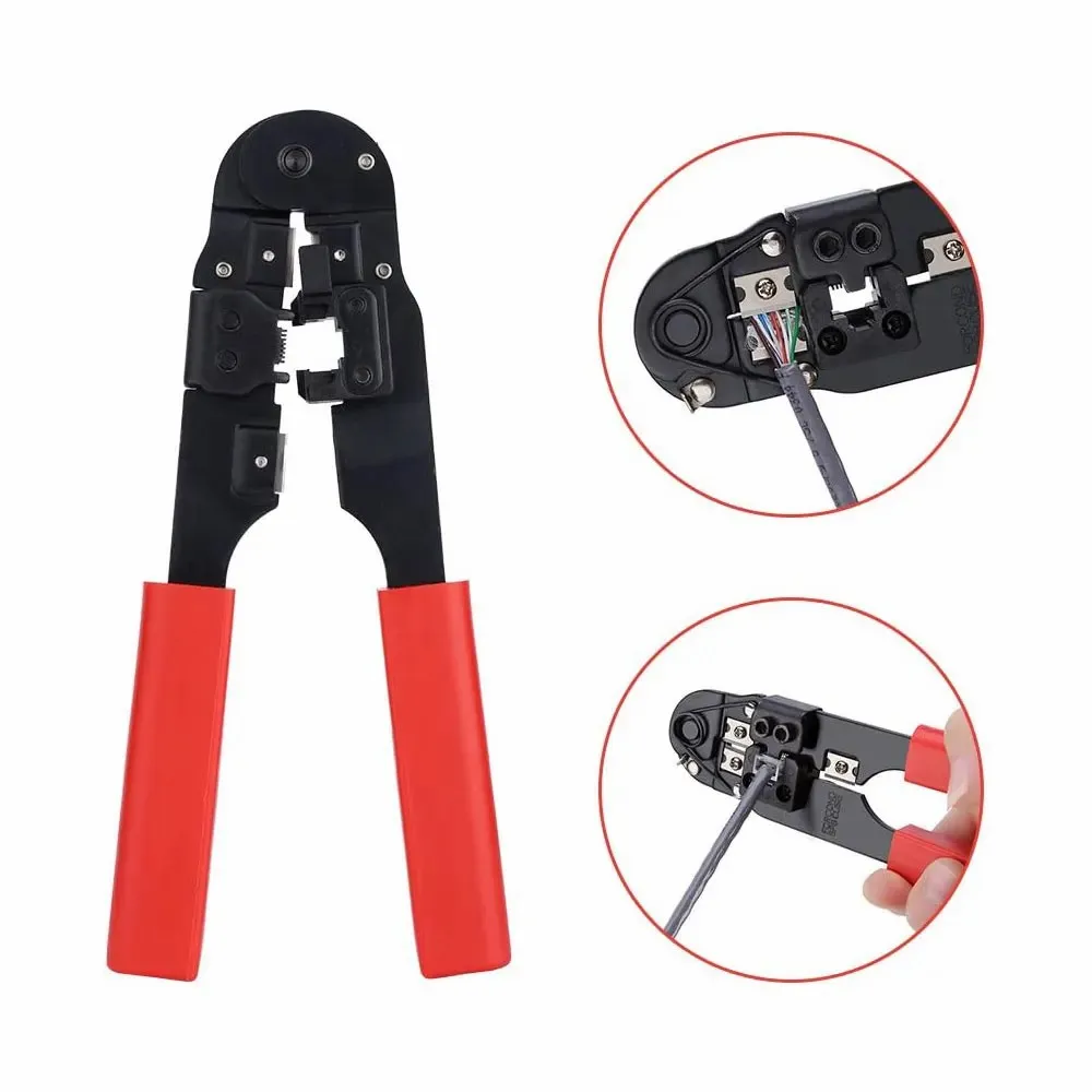 Imagem -02 - Zoerx-network Crimping Tool Modular Crimper Networking Wire Tool Kit Cortar e Descascar Cabos de Rede Apenas para 8p8c Rj45