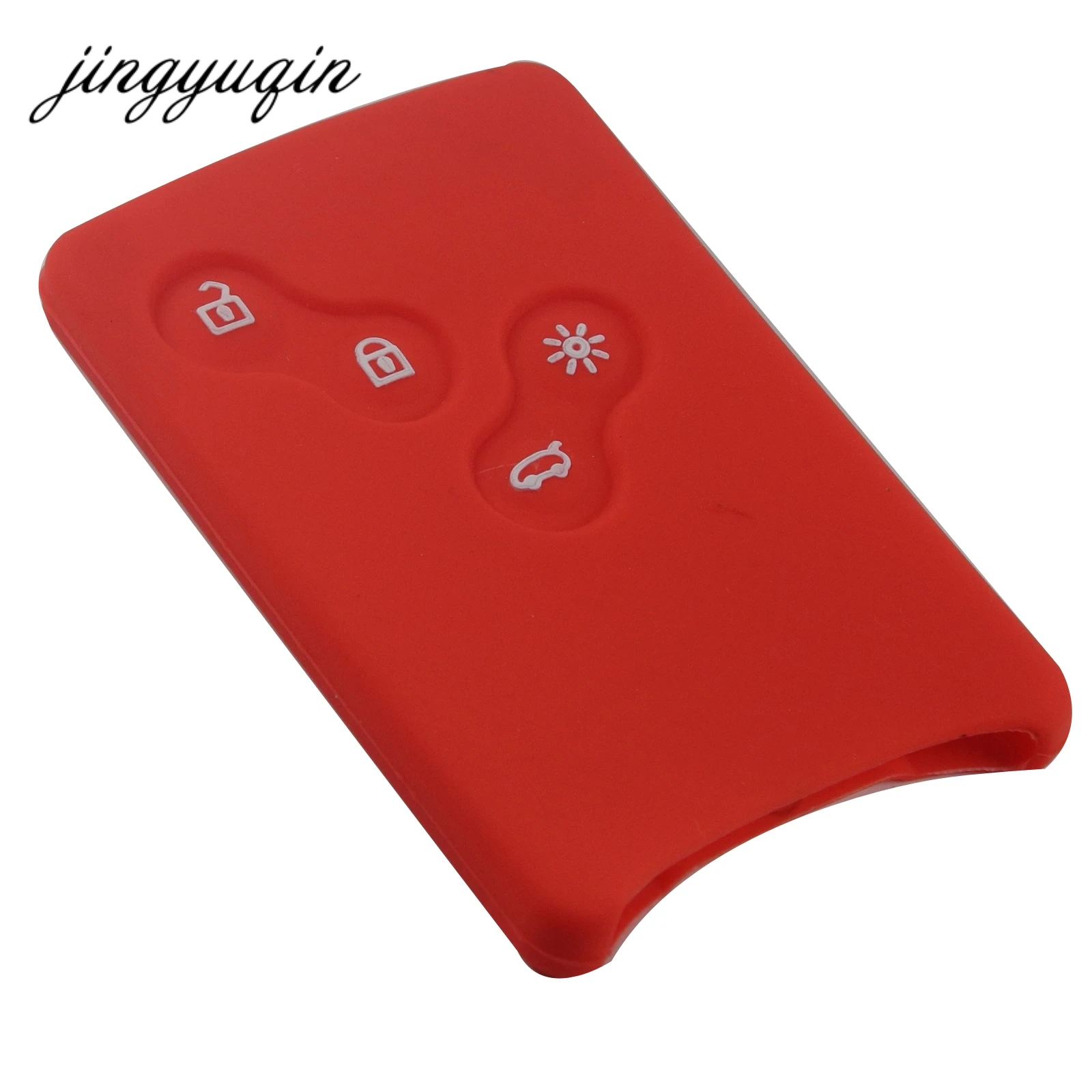 Jingyuqin 4 Taste Auto schlüssel Silikon Hülle Halter für Renault Clio Logan Megane 2 3 Koleos Scenic Karte schlüsselbund fall