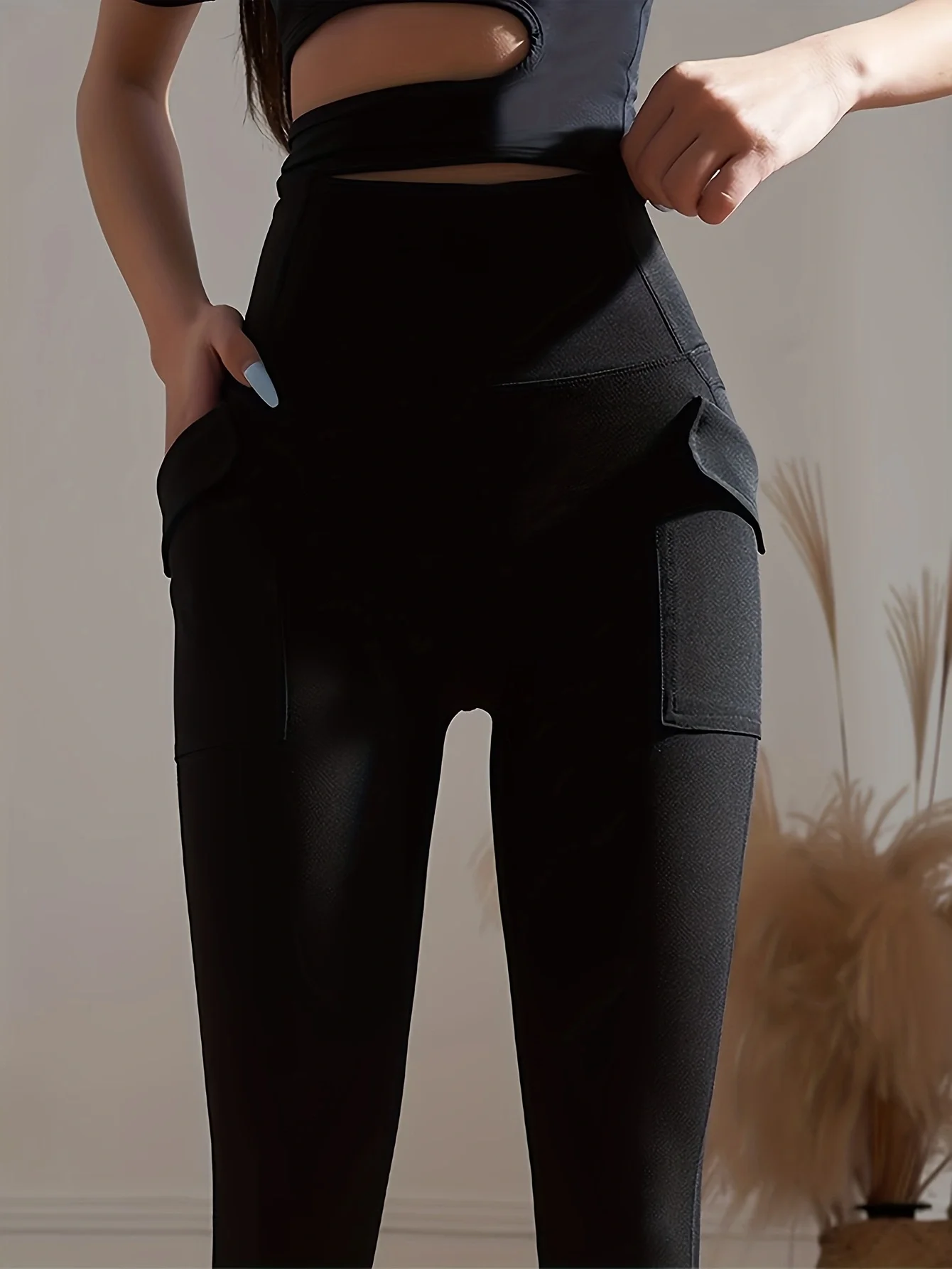 Leggings with Pockets for Women - Yoga Pants with Pockets,Soft High Waist Tummy Control Non See Through Workout Pants