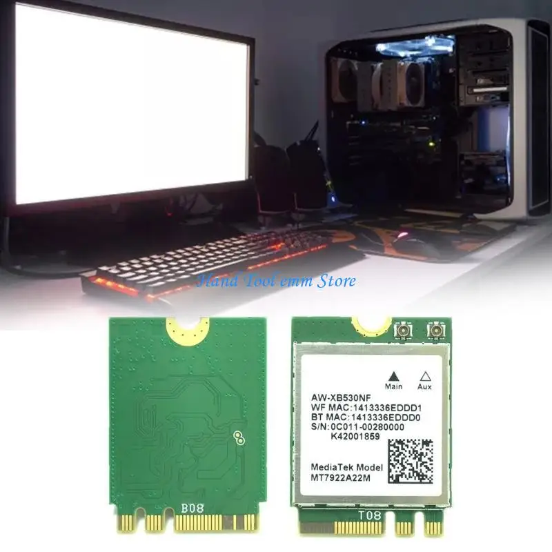 H37F Tri-Band 2.4G 6G Wi-Fi6E MT7922 Wireless M2-NGFF Card Adapter 2400M