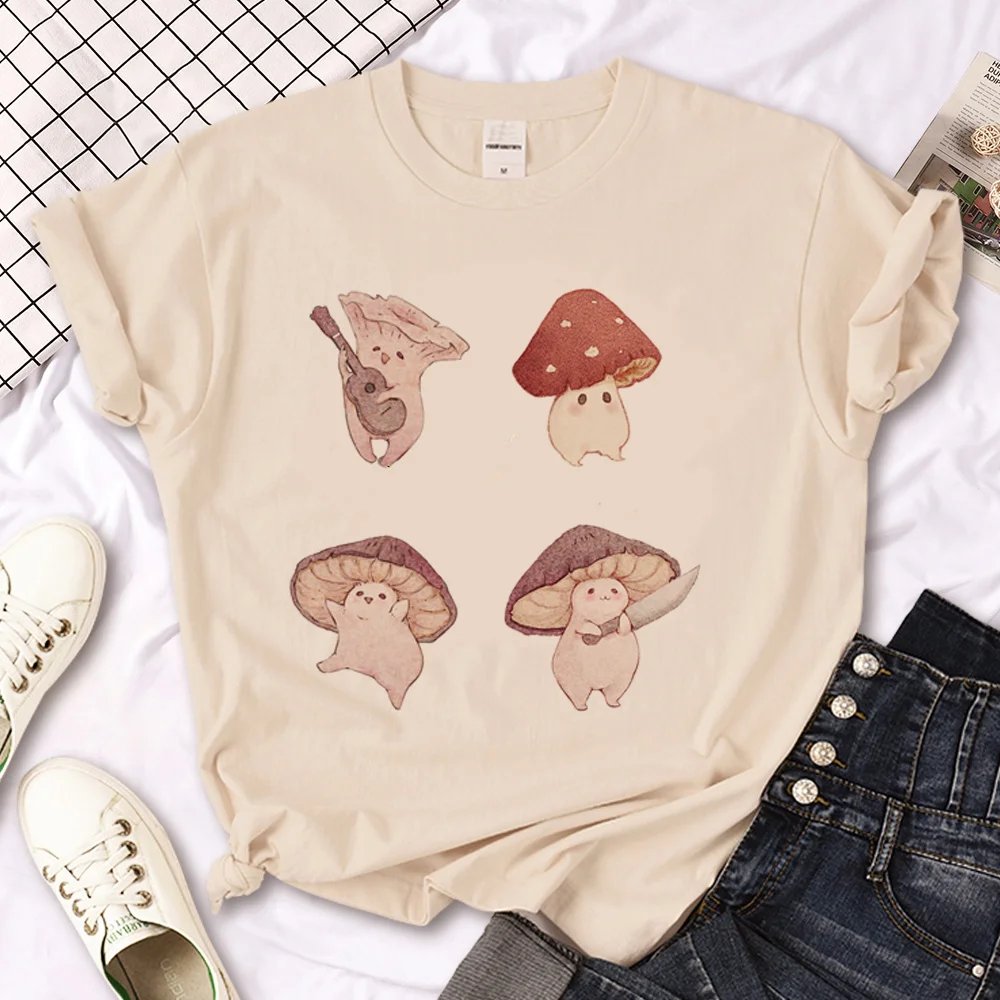 Mushroom tshirt women designer top girl designer clothes