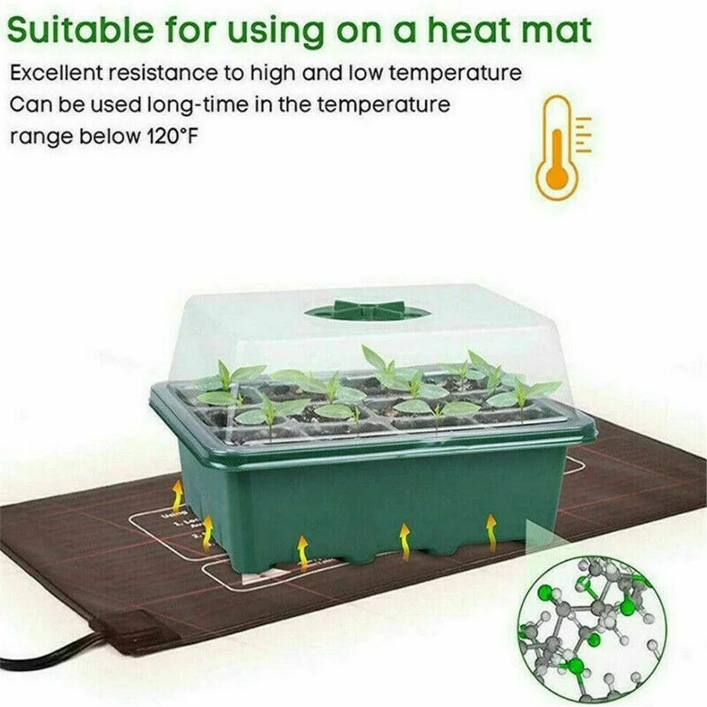 12 Seed Trays Set Rectangle Deep Root Grow Box Indoor Outdoor Cell Seedling Starter Tray Plant Pots For Bonsai Flowers Herbs