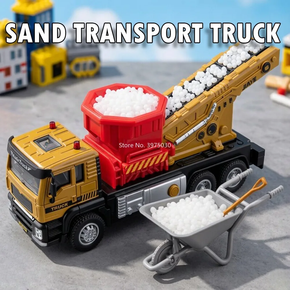 Camion de transport de sable miniature en alliage moulé sous pression, modèle 1:32, véhicule d'ingénierie miniature, jouet éducatif à rétrofriction